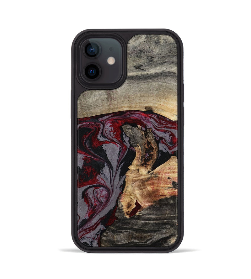 iPhone 12 Wood Phone Case - Velvet (Red, 802191)