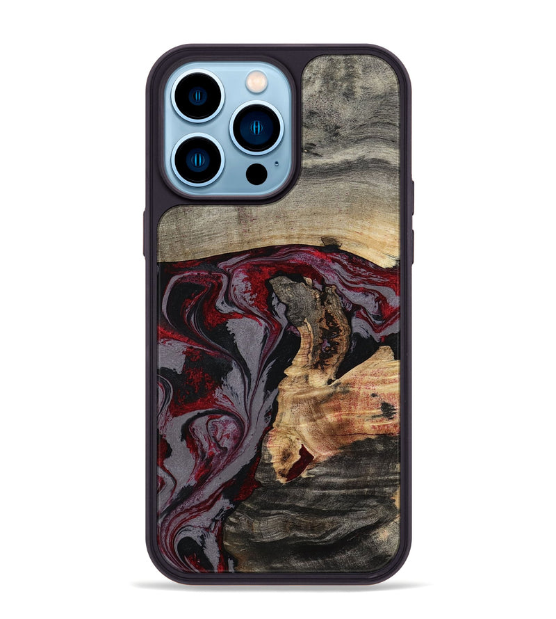 iPhone 14 Pro Max Wood Phone Case - Velvet (Red, 802191)