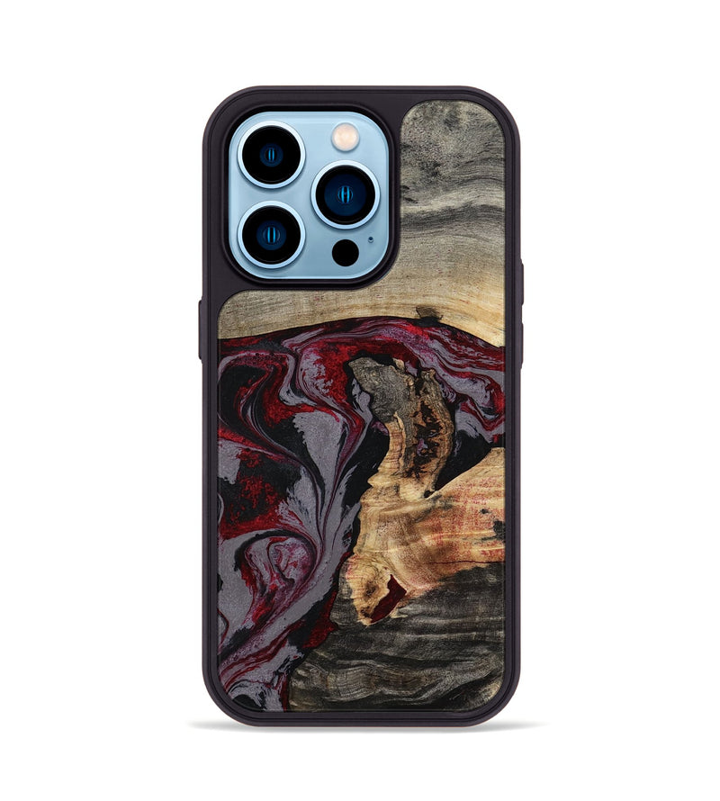 iPhone 14 Pro Wood Phone Case - Velvet (Red, 802191)