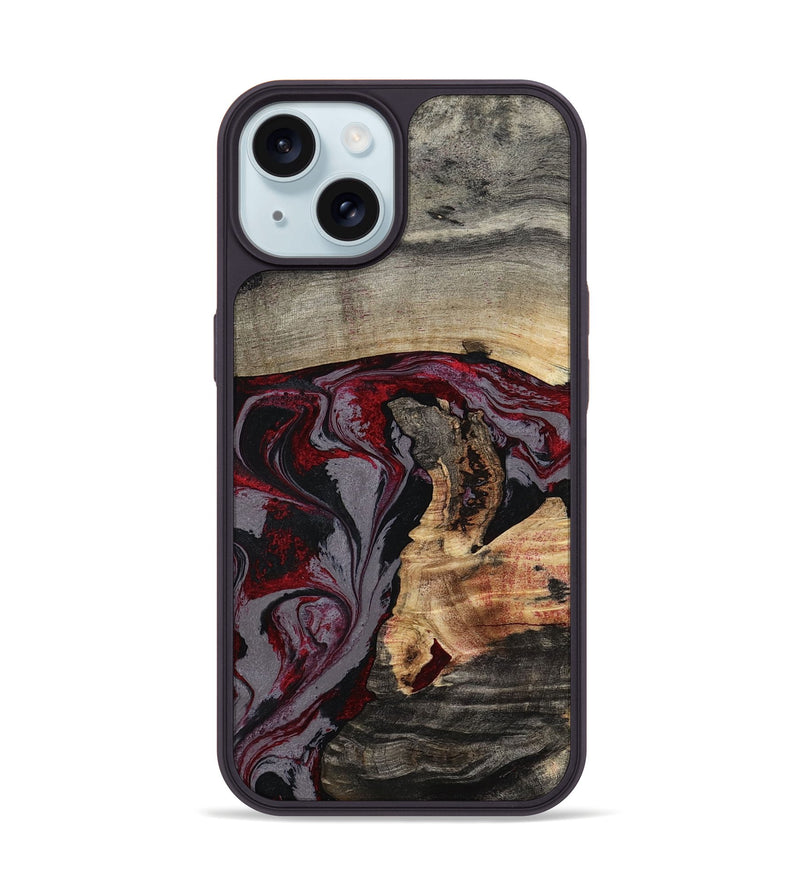 iPhone 15 Wood Phone Case - Velvet (Red, 802191)