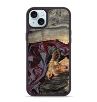 iPhone 15 Plus Wood Phone Case - Velvet (Red, 802191)