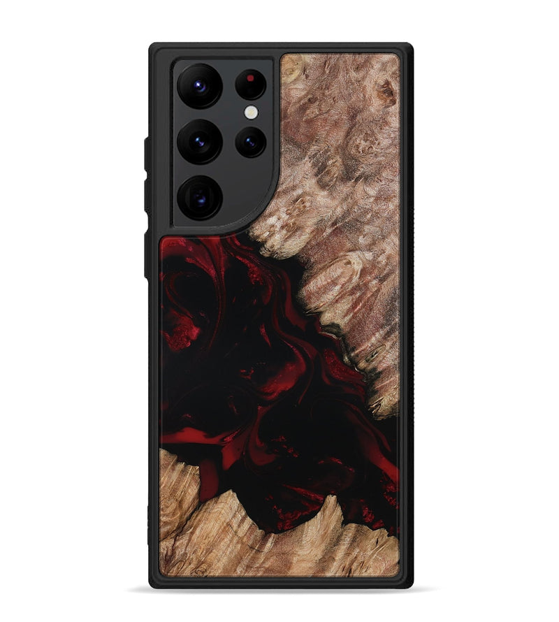 Galaxy S22 Ultra Wood Phone Case - Adelia (Red, 802193)