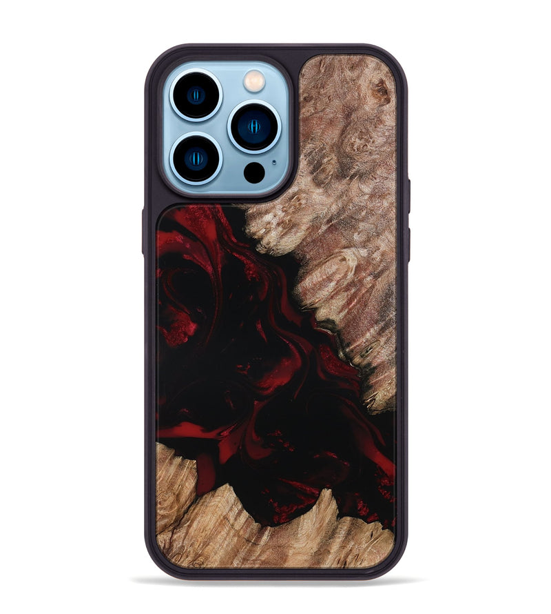 iPhone 14 Pro Max Wood Phone Case - Adelia (Red, 802193)