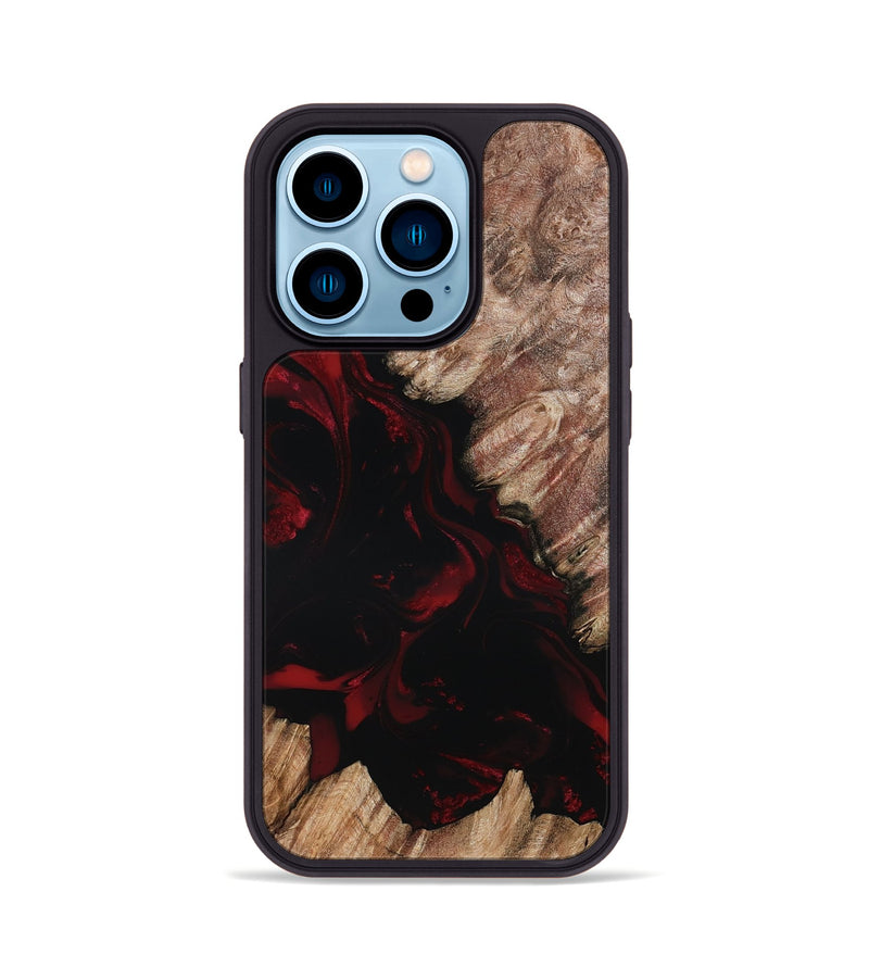 iPhone 14 Pro Wood Phone Case - Adelia (Red, 802193)