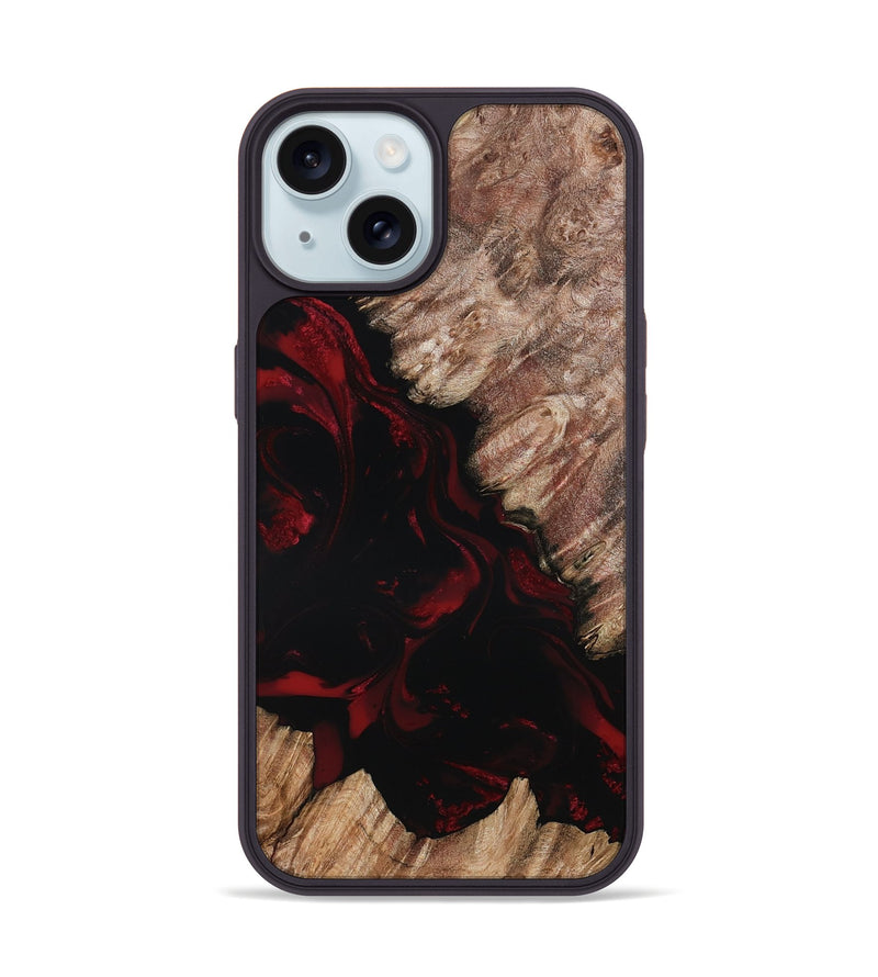 iPhone 15 Wood Phone Case - Adelia (Red, 802193)