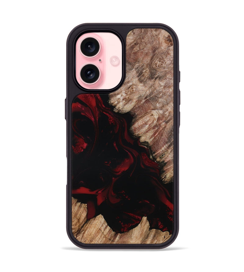 iPhone 16 Wood Phone Case - Adelia (Red, 802193)