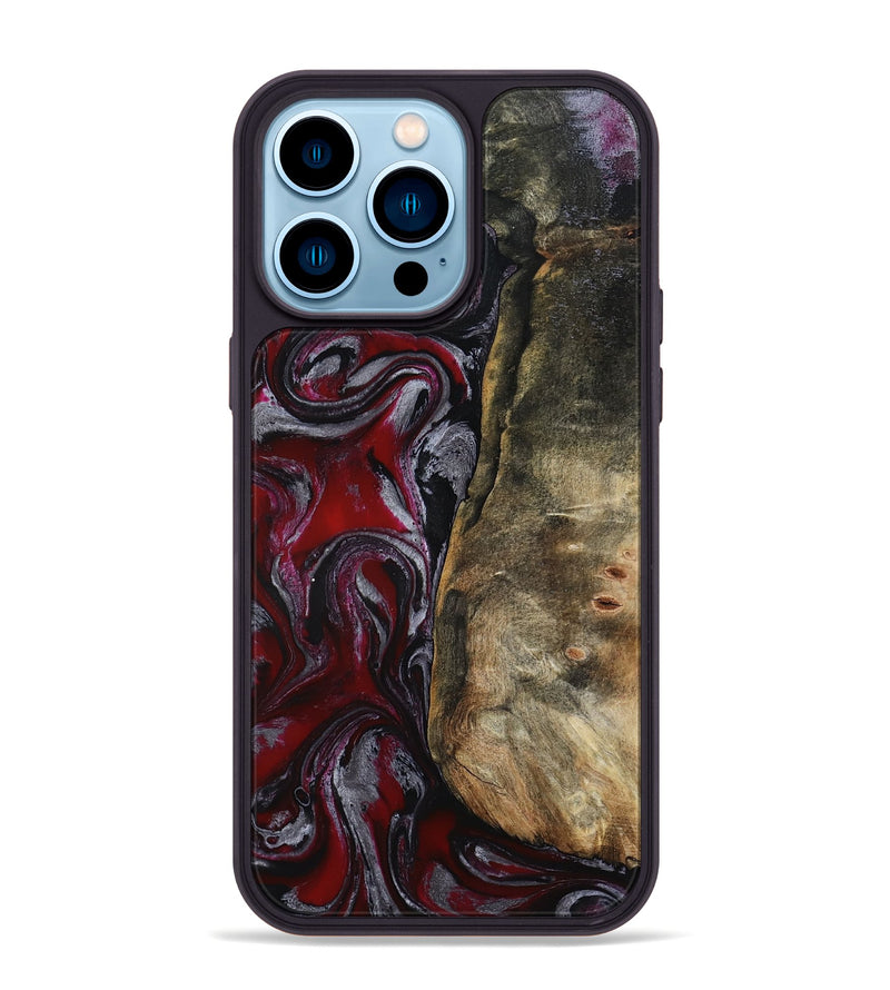 iPhone 14 Pro Max Wood Phone Case - Cierra (Red, 802194)