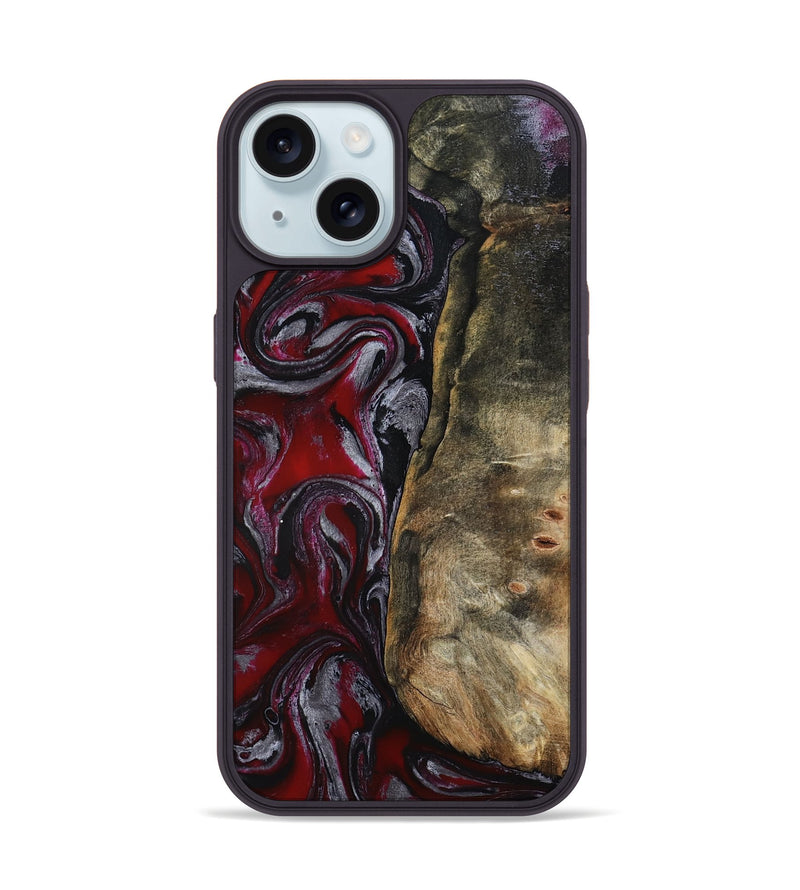 iPhone 15 Wood Phone Case - Cierra (Red, 802194)