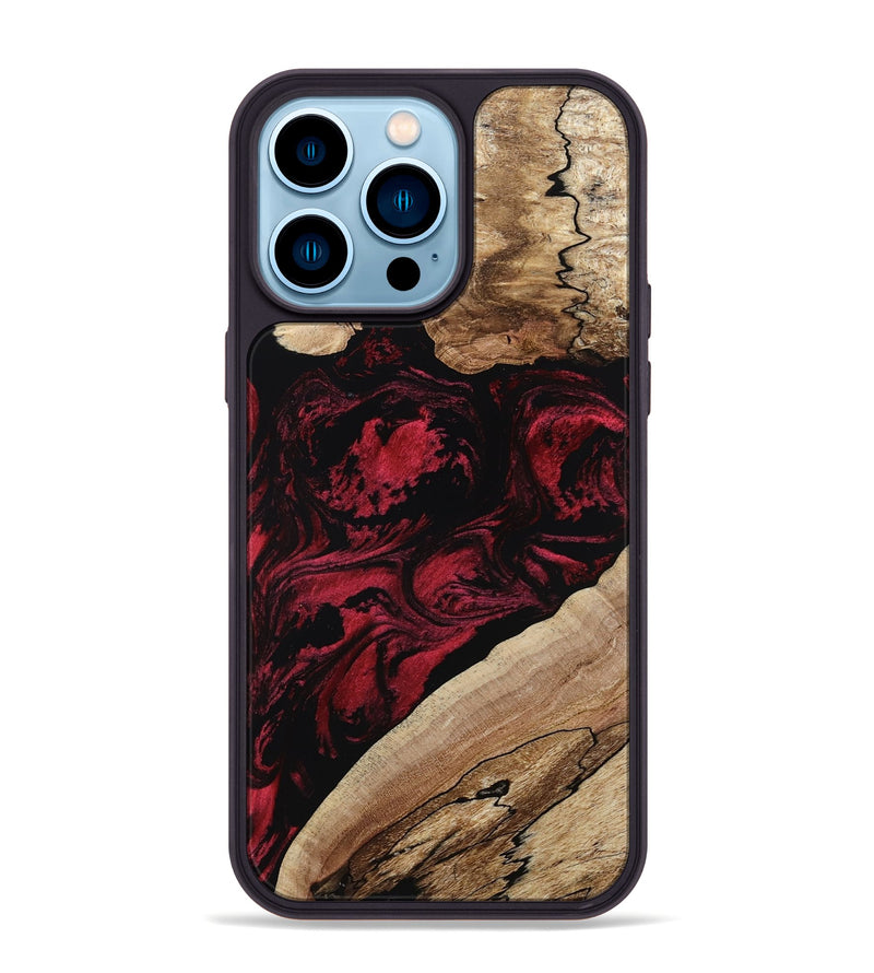 iPhone 14 Pro Max Wood Phone Case - Rome (Red, 802196)