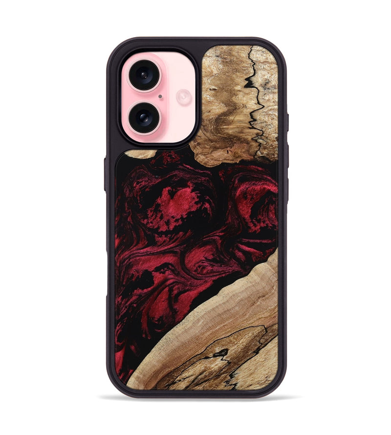 iPhone 16 Wood Phone Case - Rome (Red, 802196)