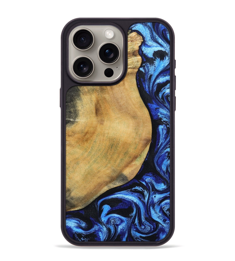 iPhone 15 Pro Max Wood Phone Case - Darcy (Blue, 802317)
