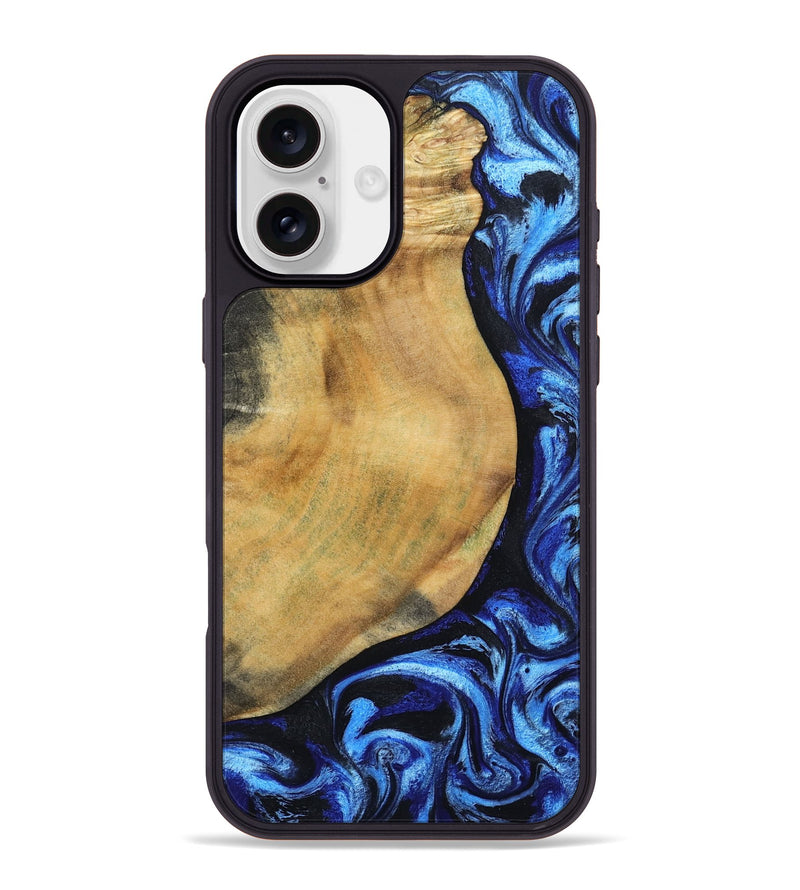 iPhone 16 Plus Wood Phone Case - Darcy (Blue, 802317)