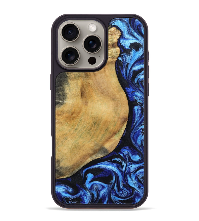iPhone 16 Pro Max Wood Phone Case - Darcy (Blue, 802317)