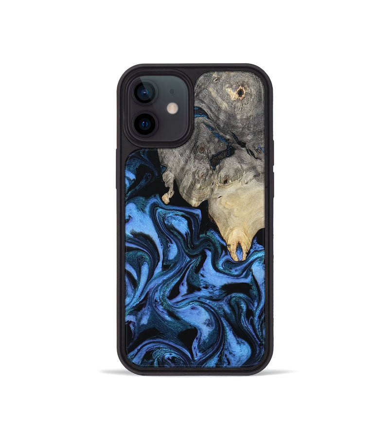 iPhone 12 mini Wood Phone Case - Sharon (Blue, 802318)
