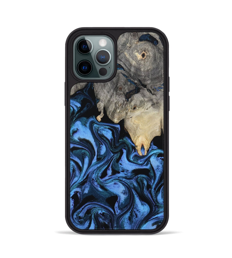 iPhone 12 Pro Wood Phone Case - Sharon (Blue, 802318)