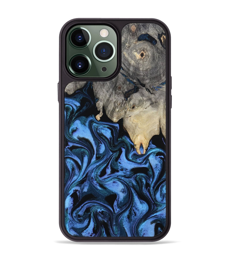 iPhone 13 Pro Max Wood Phone Case - Sharon (Blue, 802318)