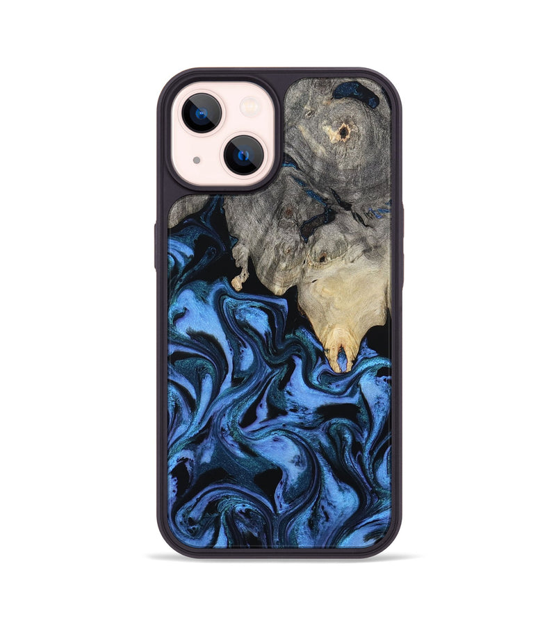 iPhone 14 Wood Phone Case - Sharon (Blue, 802318)