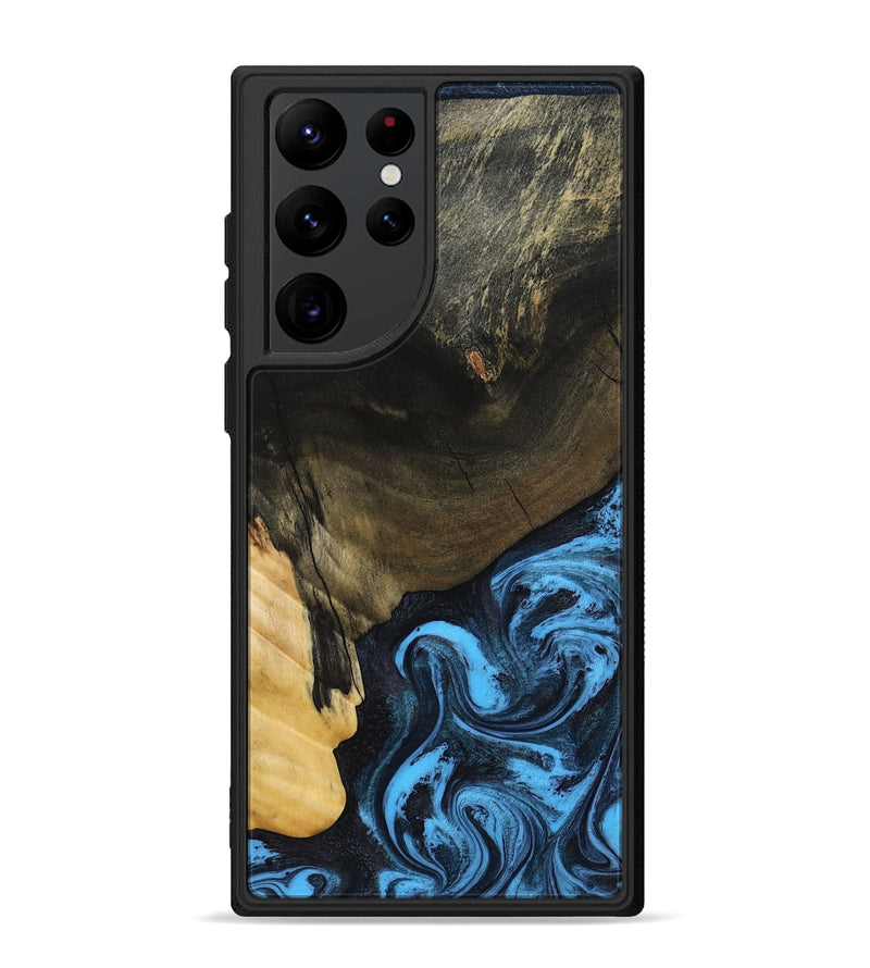 Galaxy S22 Ultra Wood Phone Case - Clora (Blue, 802319)