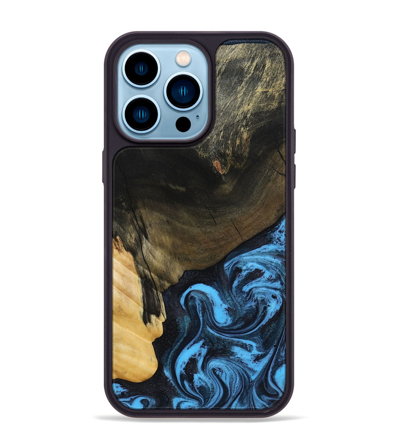 iPhone 14 Pro Max Wood Phone Case - Clora (Blue, 802319)