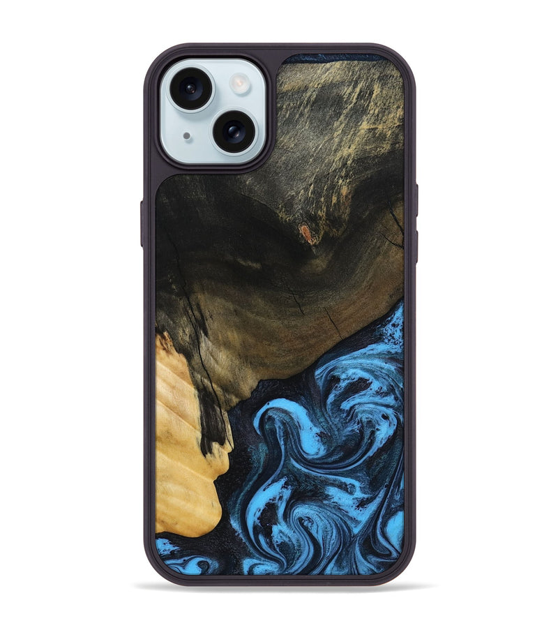 iPhone 15 Plus Wood Phone Case - Clora (Blue, 802319)