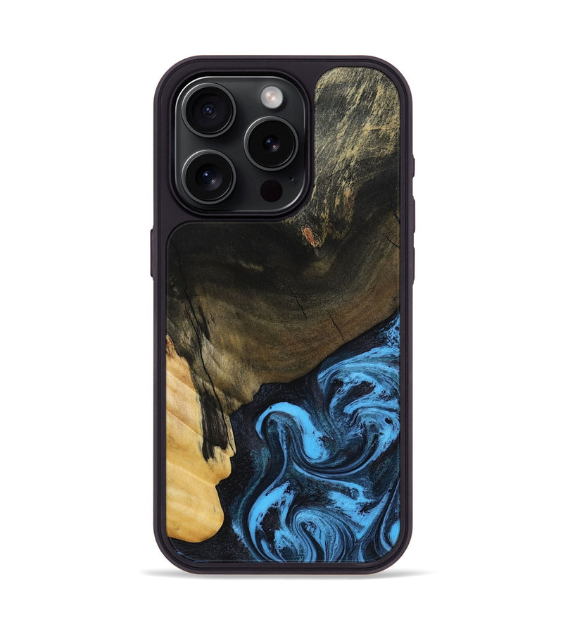 iPhone 15 Pro Wood Phone Case - Clora (Blue, 802319)