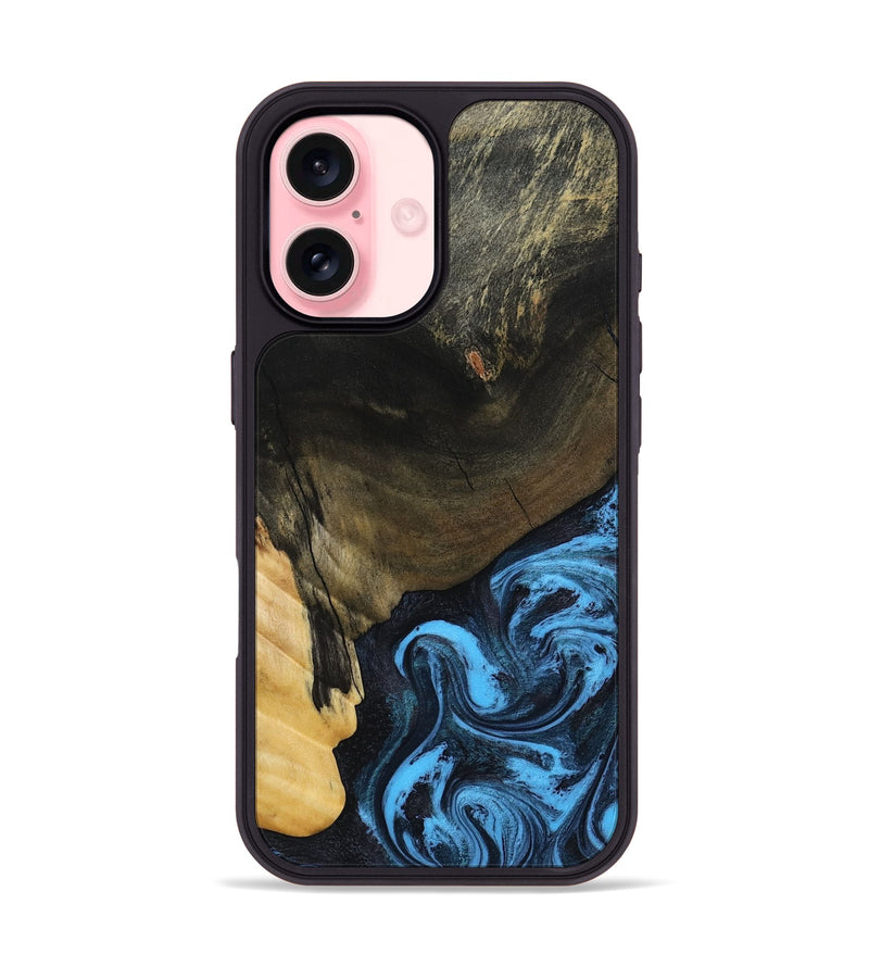 iPhone 16 Wood Phone Case - Clora (Blue, 802319)