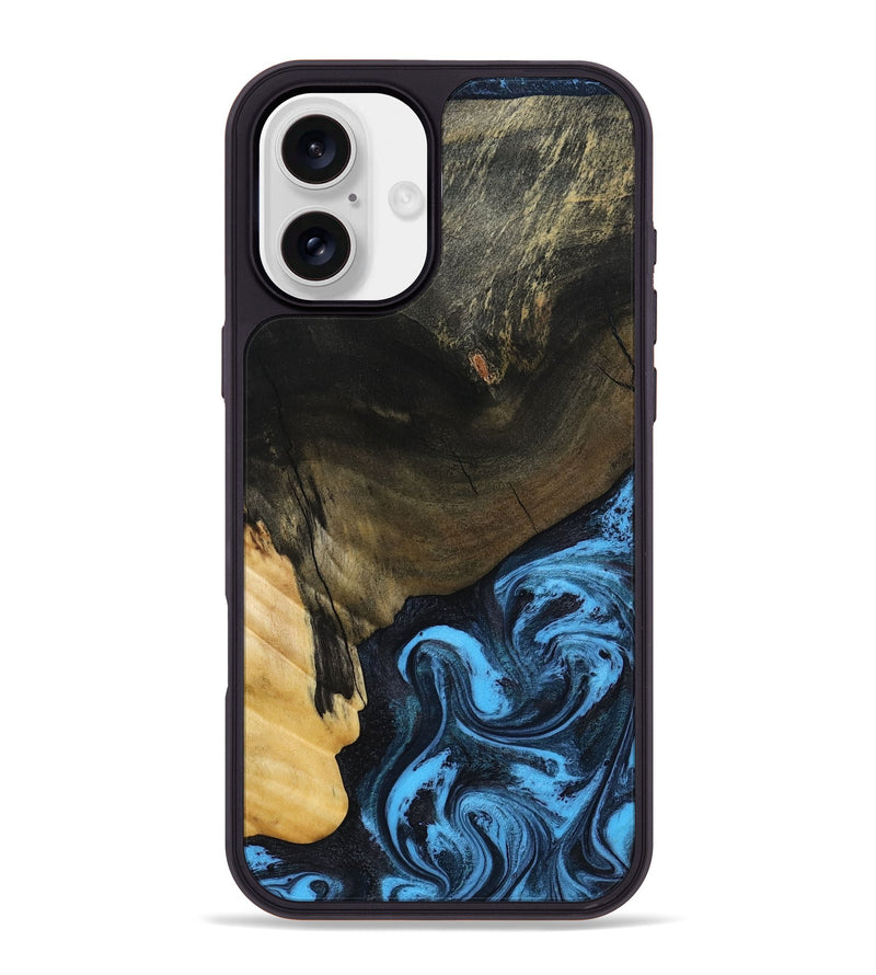 iPhone 16 Plus Wood Phone Case - Clora (Blue, 802319)