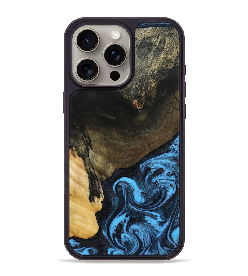 iPhone 16 Pro Max Wood Phone Case - Clora (Blue, 802319)