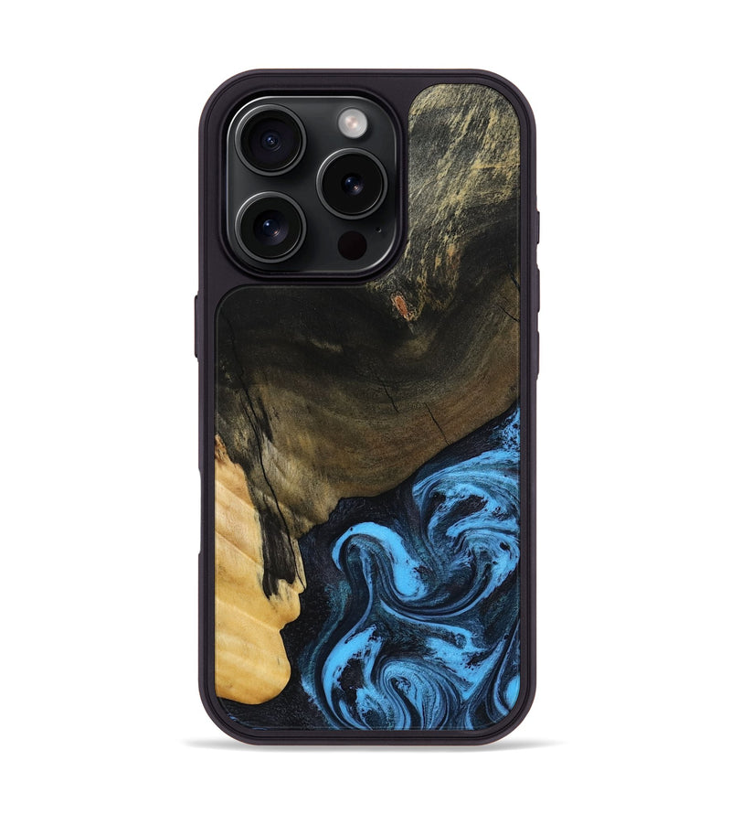 iPhone 16 Pro Wood Phone Case - Clora (Blue, 802319)