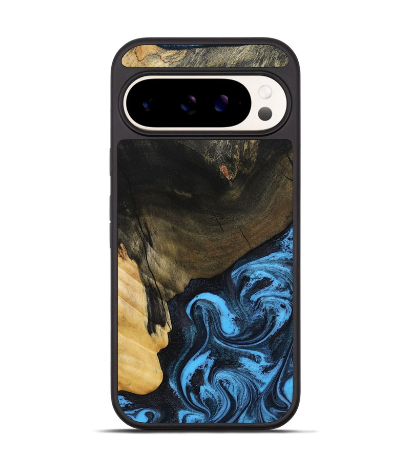 Pixel 9 Pro Wood Phone Case - Clora (Blue, 802319)