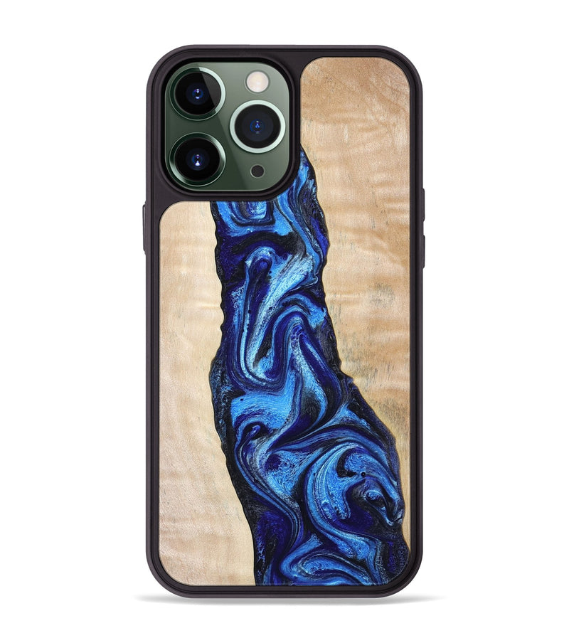 iPhone 13 Pro Max Wood Phone Case - Lavonne (Blue, 802320)