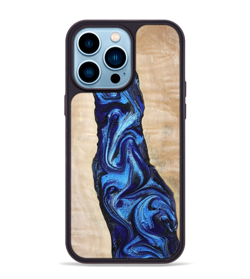 iPhone 14 Pro Max Wood Phone Case - Lavonne (Blue, 802320)