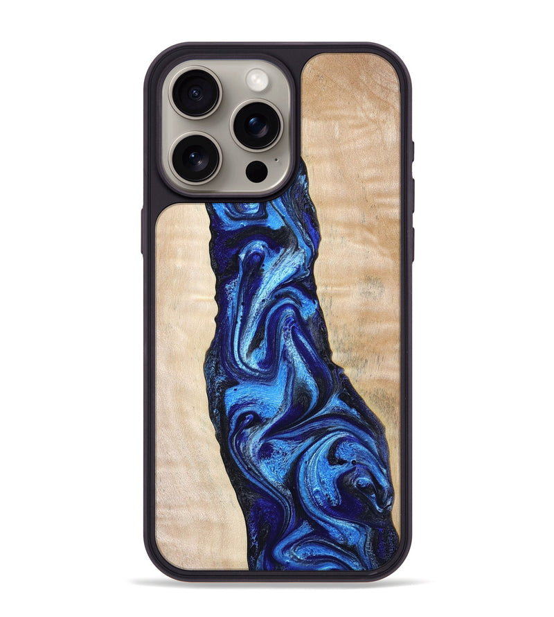 iPhone 15 Pro Max Wood Phone Case - Lavonne (Blue, 802320)