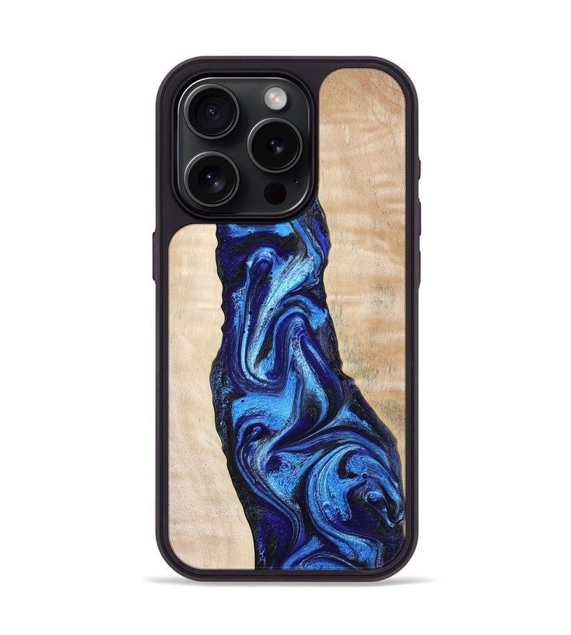 iPhone 15 Pro Wood Phone Case - Lavonne (Blue, 802320)