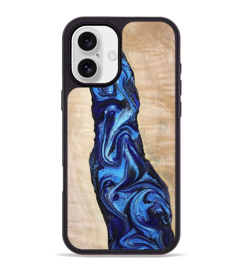 iPhone 16 Plus Wood Phone Case - Lavonne (Blue, 802320)