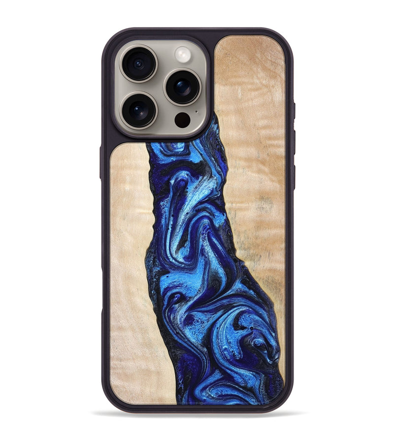 iPhone 16 Pro Max Wood Phone Case - Lavonne (Blue, 802320)