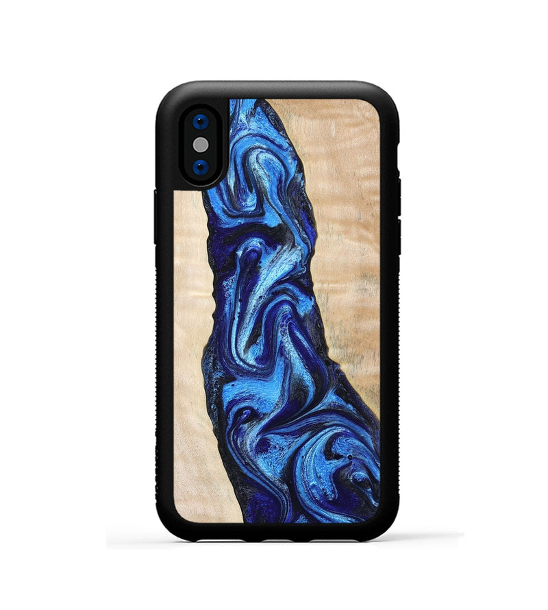 iPhone Xs Wood Phone Case - Lavonne (Blue, 802320)