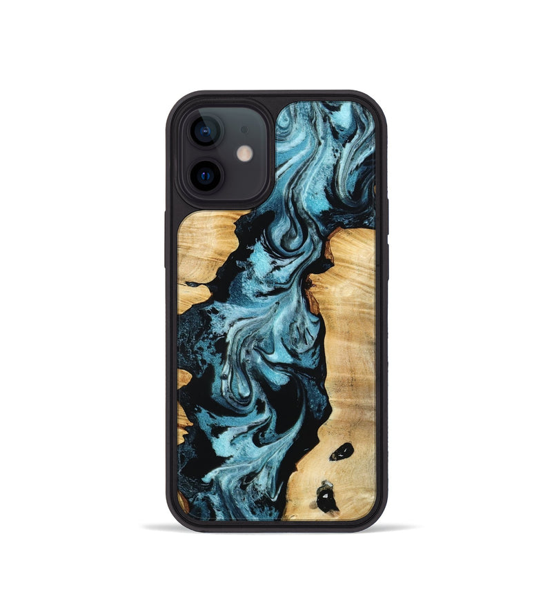 iPhone 12 mini Wood Phone Case - Buck (Blue, 802321)