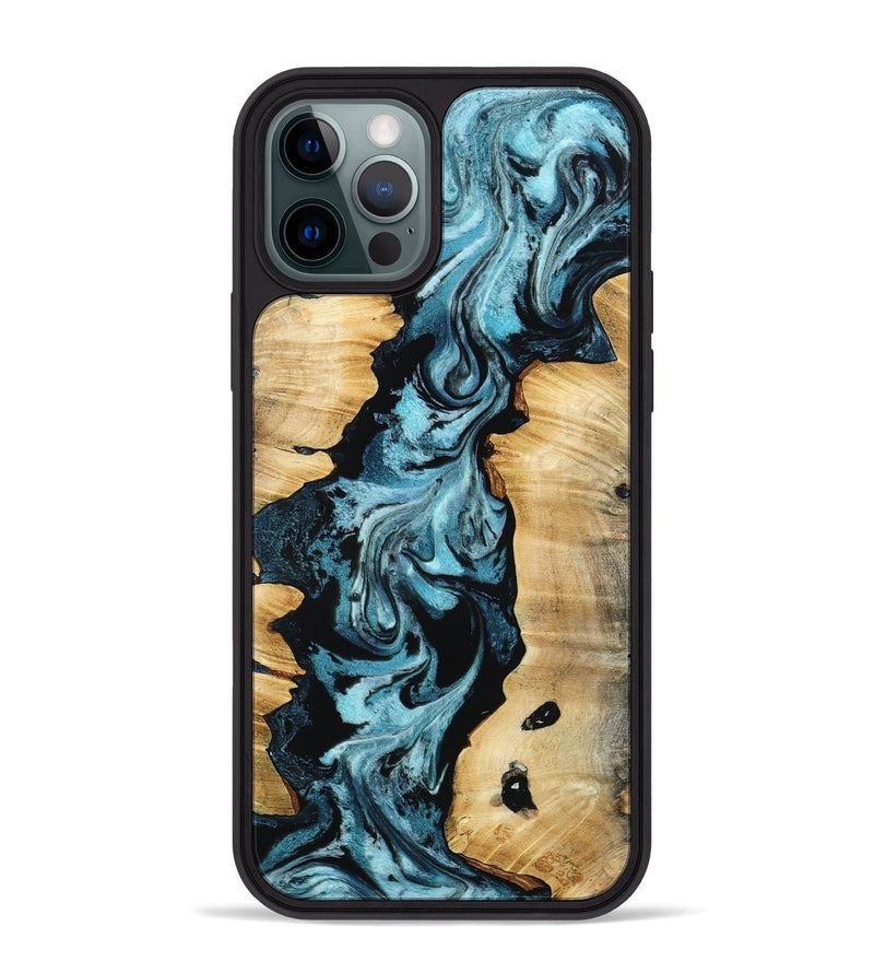 iPhone 12 Pro Max Wood Phone Case - Buck (Blue, 802321)