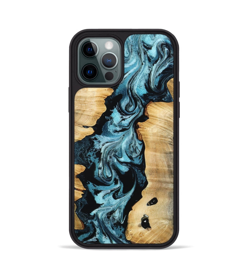 iPhone 12 Pro Wood Phone Case - Buck (Blue, 802321)