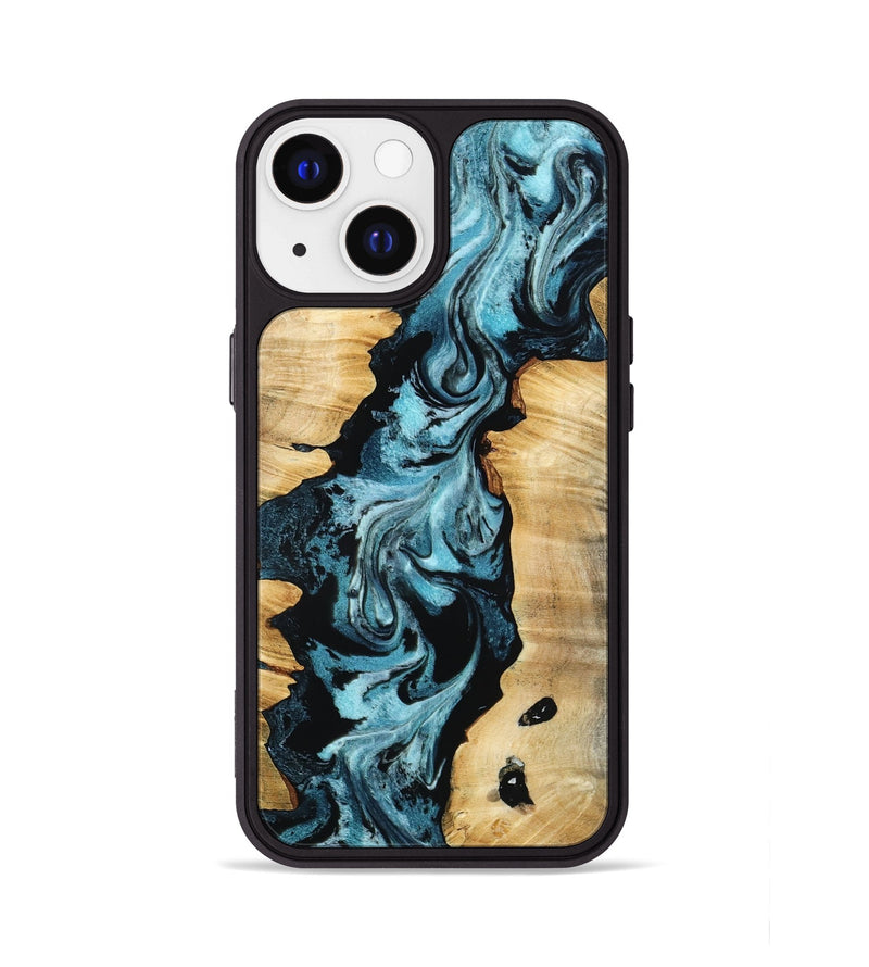 iPhone 13 Wood Phone Case - Buck (Blue, 802321)