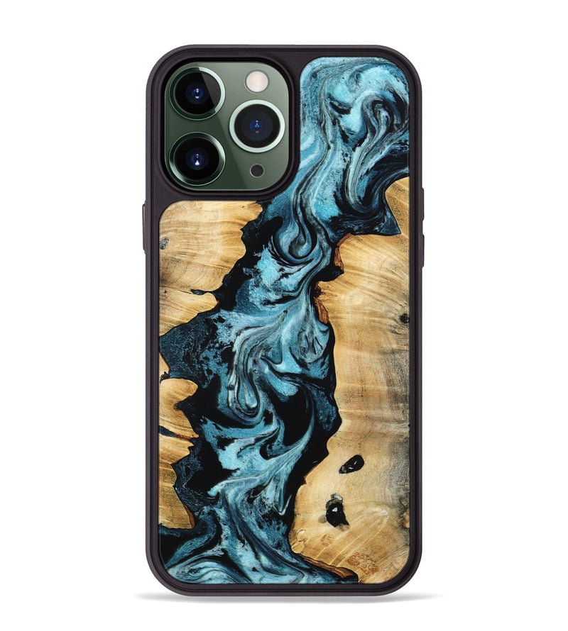 iPhone 13 Pro Max Wood Phone Case - Buck (Blue, 802321)