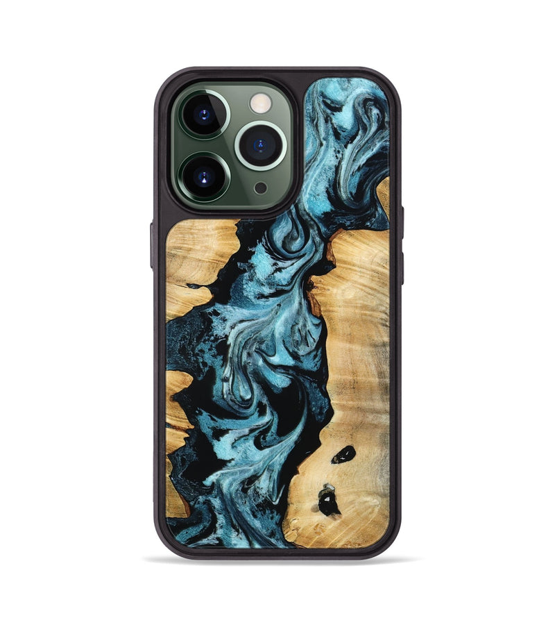 iPhone 13 Pro Wood Phone Case - Buck (Blue, 802321)