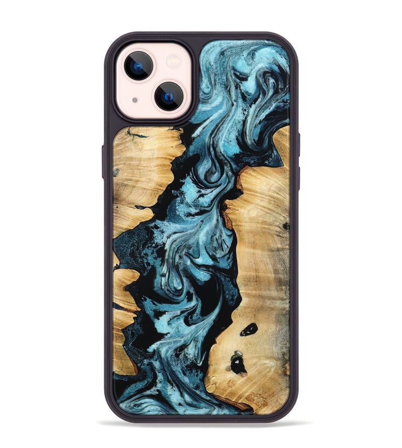 iPhone 14 Plus Wood Phone Case - Buck (Blue, 802321)