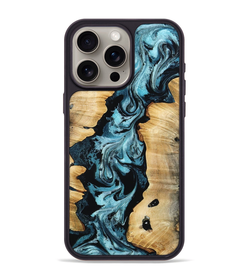 iPhone 15 Pro Max Wood Phone Case - Buck (Blue, 802321)