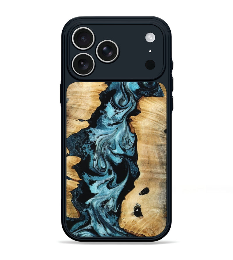 iPhone 17 Pro Max Wood Phone Case - Buck (Blue, 802321)
