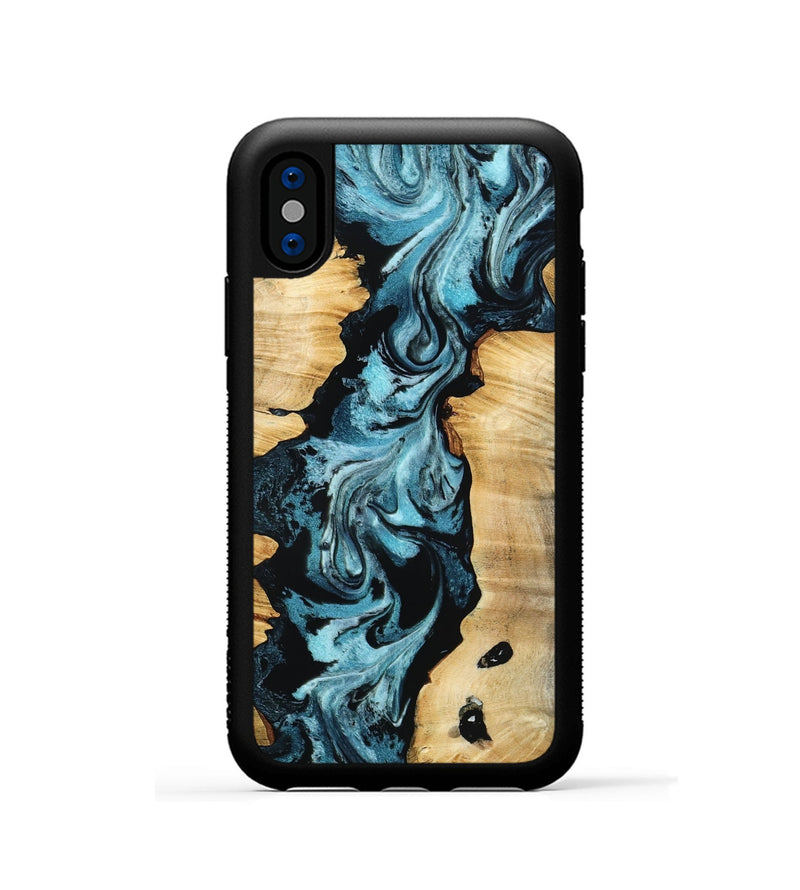 iPhone Xs Wood Phone Case - Buck (Blue, 802321)