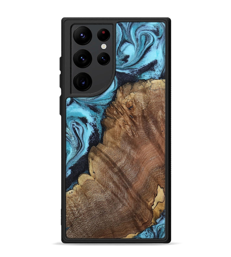 Galaxy S22 Ultra Wood Phone Case - Carrol (Blue, 802322)