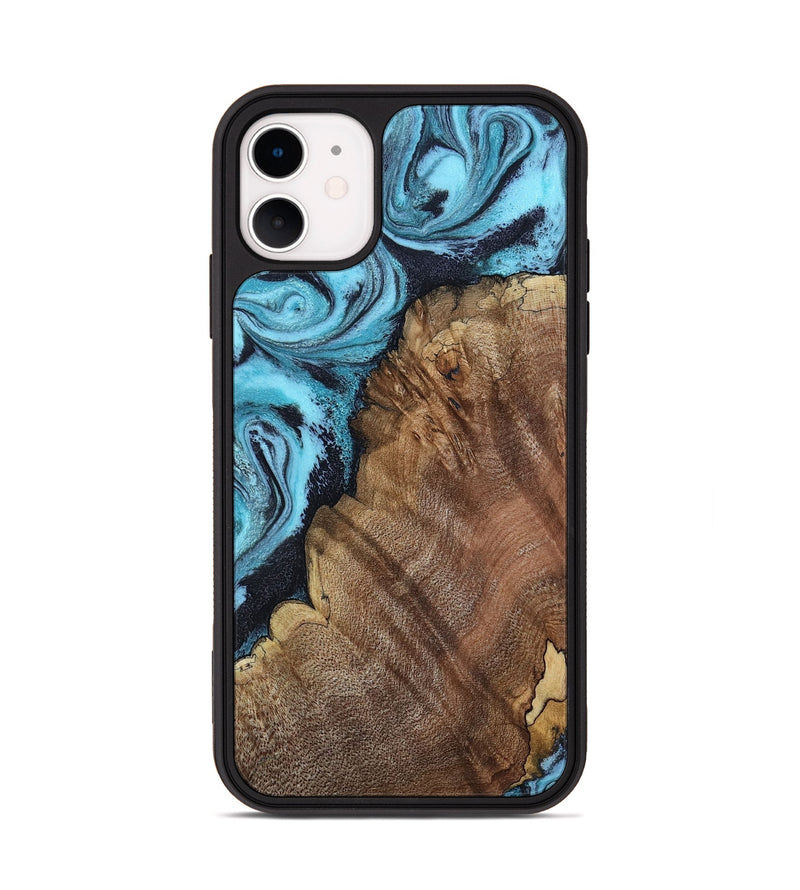 iPhone 11 Wood Phone Case - Carrol (Blue, 802322)