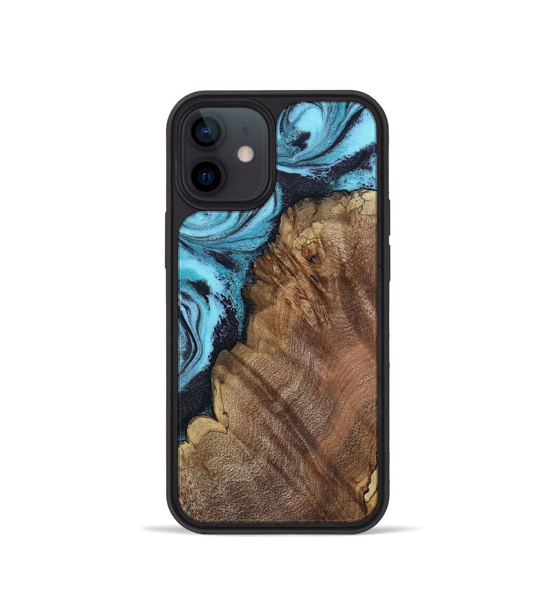 iPhone 12 mini Wood Phone Case - Carrol (Blue, 802322)